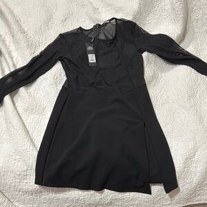 Fashion Nova Black Cocktail Dress with Bishop Sleeves